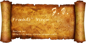 Frankó Vince névjegykártya