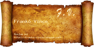 Frankó Vince névjegykártya