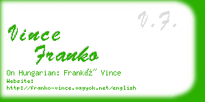 vince franko business card